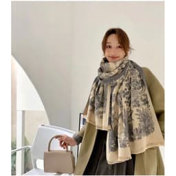 Khăn Choàng Len Dạ Họa Tiết Hoa Giữ Ấm Thời Trang Mùa Thu Đông Size 65x180cm 5