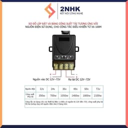 Công tắc điều khiển từ xa 100m 12V - 72v 30A 8