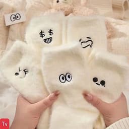 🌸FREESHIP🌸Sét 5 tất lông giữ ấm hình thú dễ thương, tất cổ cao chất mềm mịn TVM016 1
