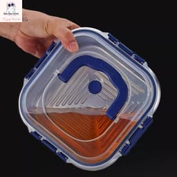 Set 3 Hộp Đựng Thực Phẩm Inox Có Quai, Khay Đựng Đồ Tủ Lạnh Ngăn Mùi Có Nắp 1800ml 6