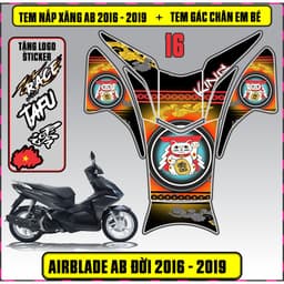 Tem Dán Nắp Xăng + Gác Chân Em Bé Xe AB Đời 2016 - 2019 Decal 3Lớp Nhiều Mẫu 6