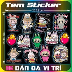 Tem Dán Sticker Logo Mini Combo Nguyên Bộ Dán Trang Trí Decal 3 Lớp PVC Cao Cấp 5