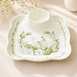 Bộ Bát Đĩa Hoa Dành Dành Cao Cấp Thương Hiệu Gia Dụng Hana Men Sáng Mịn Đẹp 6
