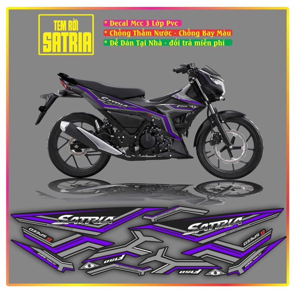 tem rời xe raider satria mẫu mới đẹp hót decal 3 lớp không bay màu