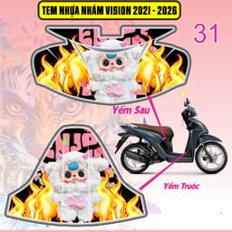 Tem Dán Nhựa Nhám Vision 2021 - 2026 nhiều mẫu decal 3lớp chống thấm nước 1