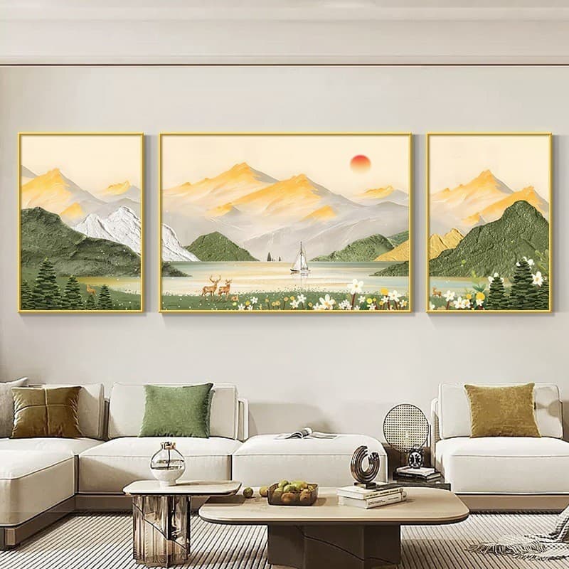 3 bức tranh canvas "Núi rừng chính" chất lượng cao - trang trí nhà cửaTranh trang trí phòng khách,trang trí, tranh tường
