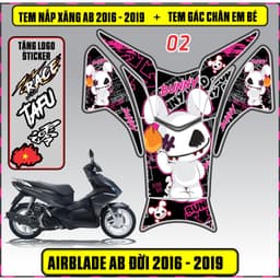 Tem Dán Nắp Xăng + Gác Chân Em Bé Xe AB Đời 2016 - 2019 Decal 3Lớp 2
