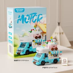 Hộp Đồ chơi lắp ráp khối xây dựng RV dành cho người dễ thương, Khối xây dựng xe đẩy Gourmet, Đồ trang trí để bàn 2