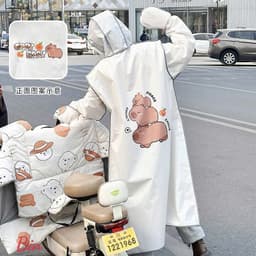 Áo mưa măng tô dáng dài thời trang (họa tiết chuột Capybara)-khosianhvy8386 8