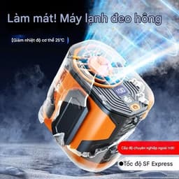 Quạt Đeo Thắt Lưng F83 – 100 Cấp Độ Gió, Pin 10000mAh, Có Đèn Pin,Quạt kẹp áo Làm Mát Mạnh Cả Ngày 2