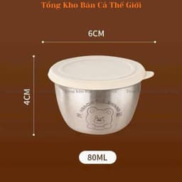 Set 6 hũ đựng nước chấm inox 304 có lắp nhựa dung tích 50ml - bancathegioi8386 8