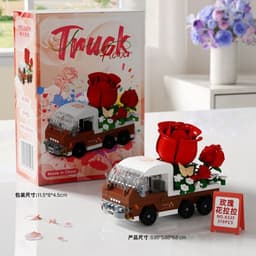 Hộp Mô Hình Lắp Ráp Xe Bán Tải Chở Hoa - Đồ Chơi Xếp Hình Decor Bàn Học Quà Tặng Siêu Xinh 5