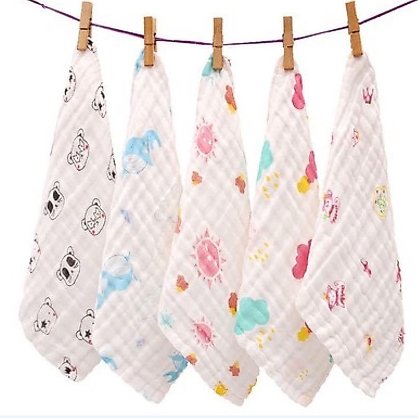 Set 5 khăn sữa aden 6 lớp mềm mịn, thấm hút dành cho bé sơ sinh và trẻ nhỏ phù hợp bé trai bé gái