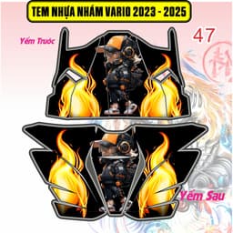 tem vario tem dán yếm đen nhựa nhám vario 125 2023 - 2025 mẫu mới 1