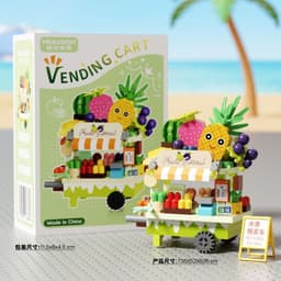 Hộp Đồ Chơi Lắp Ghép,Xếp Hình Mô Hình Xe Đẩy Hàng Rong Lắp Ráp Quán Ăn Vỉa Hè Xếp Hình Xe Ăn Bãi Biển Quà Bé 4