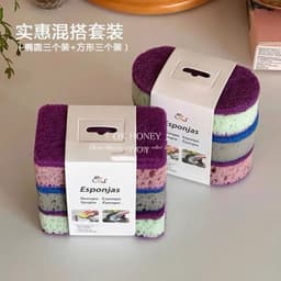 Bộ 3 miếng bọt biển cọ rửa chén bát và xoong nồi hiệu quả (thetung12) 2