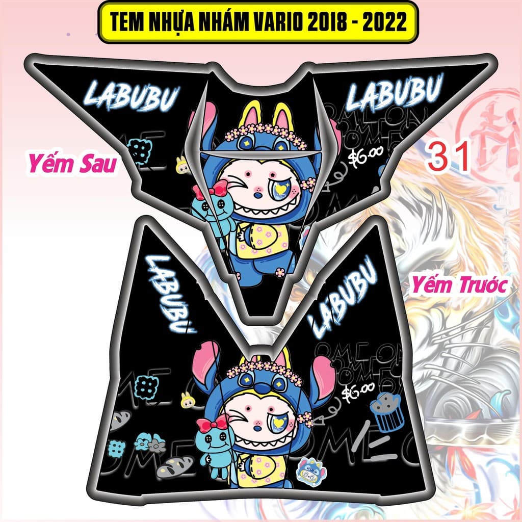 Tem Dán Nhựa Nhám Vario 125-150 2018 - 2022 decal 3lớp chống thấm nước mẫu mới