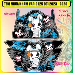 Tem Dán Nhựa Nhám Vario 125 2023-2025  Mẫu Bunny Cực Chất Đủ Màu Sắc Decal 3 Lớp 4