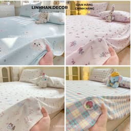 Ga gối giường đũi hàn mẫu mới hot trend 2026 tặng kèm vỏ gối đầu đủ kích cỡ nệm 80cm/1m/m2/m6/m8/2m hàng đũi loại 1 1