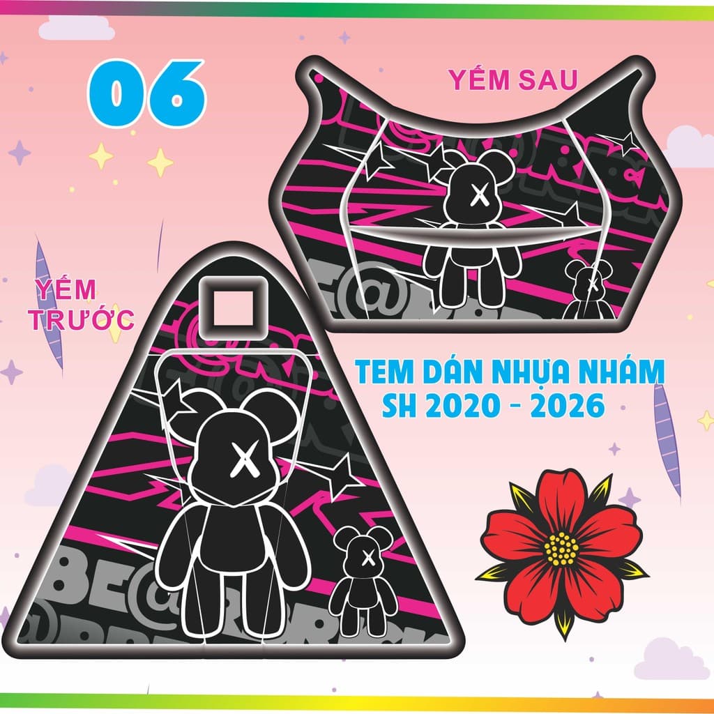 Tem dán yếm khóa Tem dán nhựa nhám sh 125 - 160 . 2020 - 2026  nhiều mẫu