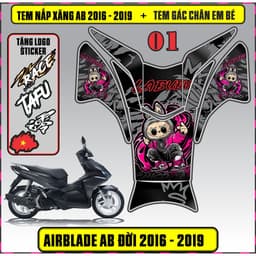 Tem Dán Nắp Xăng + Gác Chân Em Bé Xe AB Đời 2016 - 2019 Decal 3Lớp Mẫu Mới 7