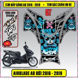 Tem Dán Nắp Xăng + Gác Chân Em Bé Xe AB Đời 2016 - 2019 Decal 3Lớp Mẫu Mới 4