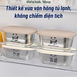 Hộp Chữ Đông Ăn Dặm Cho Bé, Hộp Inox 304 Có Nắp 110ML, Hộp Đựng Gia Vị, Nước Chấm Có Nắp Đậy Chống Tràn 4
