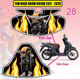 Tem Dán Nhựa Nhám Vision 2021 - 2026 nhiều mẫu decal 3lớp chống thấm nước 1