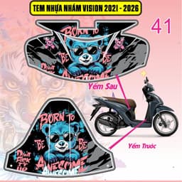 Tem Dán Nhựa Nhám Vision 2021 - 2026 nhiều mẫu decal 3lớp chống thấm nước 2