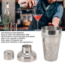 Bình lắc Cocktail KUNHEV, Máy trộn đồ uống khắc phong cách Nhật Bản bằng thép không gỉ, Máy rửa chén chuyên nghiệp Thanh trộn pha chế chống gỉ an toàn 6