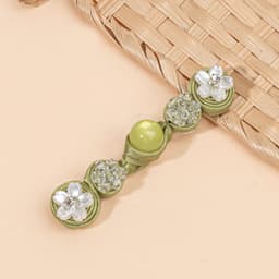 NÚT ÁO SƯỜN XÁM MAI KHÓA TRE SONG XOẮN - Cúc Cài Áo Cách Tân Phong Cách Trung Quốc Đính Hạt Ngọc Handmade 4