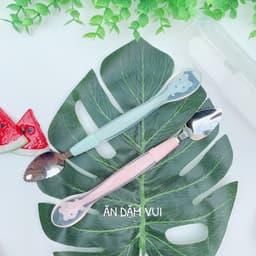 Thìa muỗng nạo 2 đầu silicon và inox nạo Momely 5