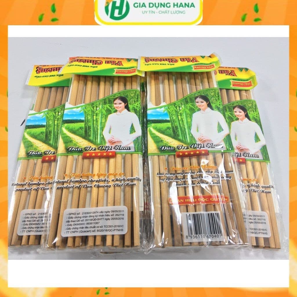 Combo 10 Đôi Đũa tre sạch an toàn cho sức khỏe (Vỉ 10 đôi)