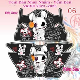 Tem dán nhựa nhám Tem dán yếm đen nhám Vario 125 2023-2025 mẫu mới 4