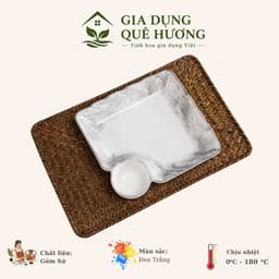 [ GiaDungQueHuong ] Bộ Bát Đĩa Gốm Sứ Họa Tiết Vân Đá MARBLE Cơ Bản - THANH LỊCH TRONG TỪNG CHI TIẾT 7