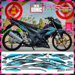 Tem Rời Sonic  Tem Xe sonic Đẹp Mẫu lửa Hót Phối Dủ Màu Decal PVC 3 lớp 3