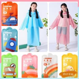 Bộ 7 Áo Mưa Dùng 1 Lần LOTIKA - Chống Nước Tiện Lợi Cho Trẻ Em ,Dễ Dàng Mang Theo Đi Du Lịch, Cắm Trại. 9