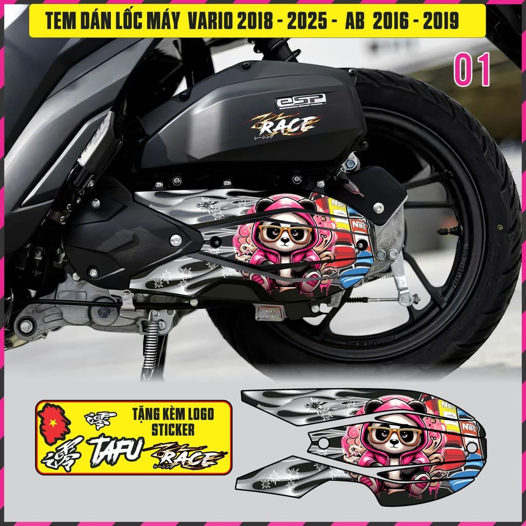 Tem Dán lốc Máy Xe Vario 125/150 Đời 2018 2025 AB 2016 - 2019