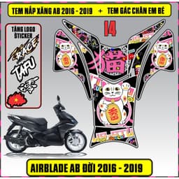 Tem Dán Nắp Xăng + Gác Chân Em Bé Xe AB Đời 2016 - 2019 Decal 3Lớp Mẫu Mới 1