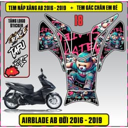 Tem Dán Nắp Xăng + Gác Chân Em Bé Xe AB Đời 2016 - 2019 Decal 3Lớp Mẫu Mới 5