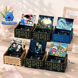 Hộp nhạc gỗ mini in hình Giáng Sinh Merry Christmas - Nhiều mẫu anime hot Kimetsu Conan - Music box xinh xắn 2
