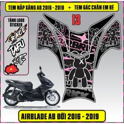 Tem Dán Nắp Xăng + Gác Chân Em Bé Xe AB Đời 2016 - 2019 Decal 3Lớp Mẫu Mới 3
