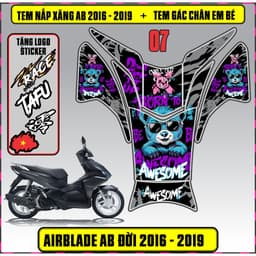 Tem Dán Nắp Xăng + Gác Chân Em Bé Xe AB Đời 2016 - 2019 Decal 3Lớp Mẫu Mới 3