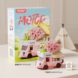 Hộp Đồ chơi lắp ráp khối xây dựng RV dành cho người dễ thương, Khối xây dựng xe đẩy Gourmet, Đồ trang trí để bàn 4