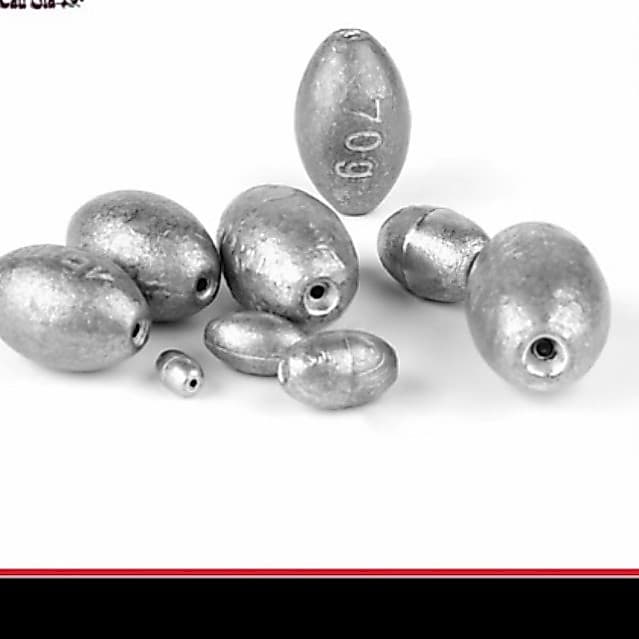 100G Chì Câu Cá Hình Bầu Dục Xuyên Tâm