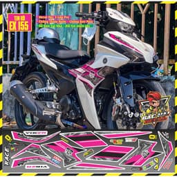 Tem Rời Exciter 155 Tem Xe Exciter 155 Mẫu Trắng Hồng Mẫu Mới Phối Đủ Màu Decal 3 Lớp 4