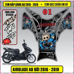 Tem Dán Nắp Xăng + Gác Chân Em Bé Xe AB Đời 2016 - 2019 Decal 3Lớp Mẫu Mới 1
