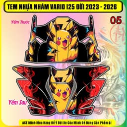 Tem dán nhựa nhám cho Vario 125 đời 2023-2026 Mẫu Pikachu . Mẫu mới hot trend cực chất 5