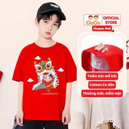 Áo Thun Trung Thu Hình Múa Lân Dễ Thương Cho Bé Trai Bé Gái CIUCIU KID Vải Cotton Thấm Hút Mồ Hôi 4