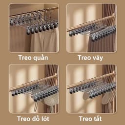 𝐅𝐔𝐑𝐍𝐈𝐒𝐇 𝐅𝐈𝐄𝐒𝐓𝐀 Móc Áo Có thể chỉnh Lực kẹp mạnh Không Treo Áo để lại hằn Chống ăn mòn chống gỉ Đồ móc phơi đồ dày dặn 4